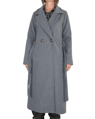 Habiti - Cappotto doppiopetto con cintura - GRIGIO - CAPOSPALLA - Habiti