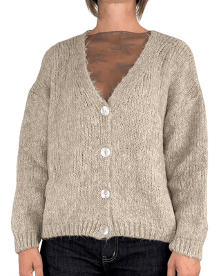 Habiti - Cardigan con bottoni - BEIGE - MAGLIA E CARDIGAN - Habiti