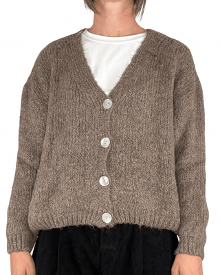 Habiti - Cardigan con bottoni - FANGO - MAGLIA E CARDIGAN - Habiti