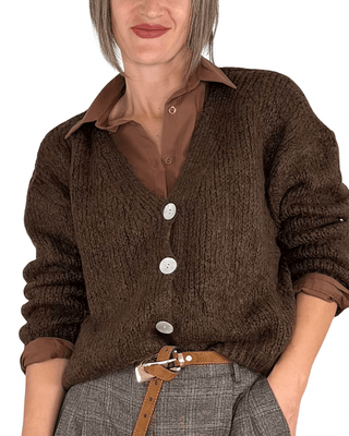 Habiti - Cardigan con bottoni - MORO - MAGLIA E CARDIGAN - Habiti