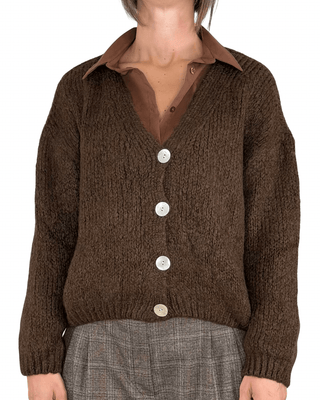 Habiti - Cardigan con bottoni - MORO - MAGLIA E CARDIGAN - Habiti