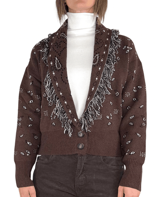 Habiti - Cardigan corto bandana - MORO - MAGLIA E CARDIGAN - Habiti