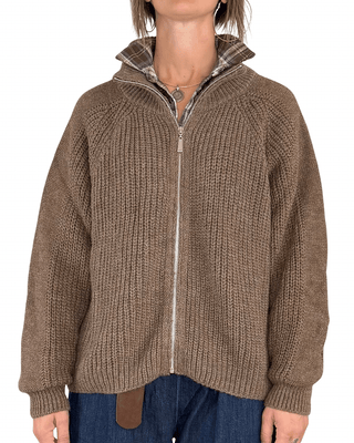 Habiti - Cardigan full zip - FANGO - MAGLIA E CARDIGAN - Habiti