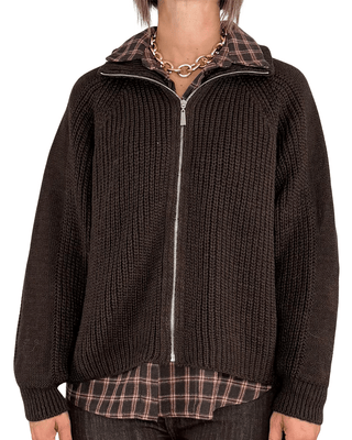 Habiti - Cardigan full zip - MORO - MAGLIA E CARDIGAN - Habiti