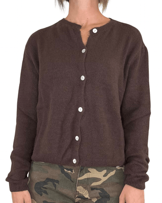 Habiti - Cardigan girocollo - MORO - MAGLIA E CARDIGAN - Habiti