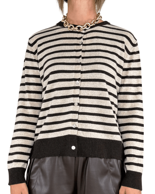 Habiti - Cardigan misto cashmere - MORO - MAGLIA E CARDIGAN - Habiti