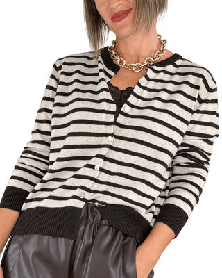 Habiti - Cardigan misto cashmere - MORO - MAGLIA E CARDIGAN - Habiti