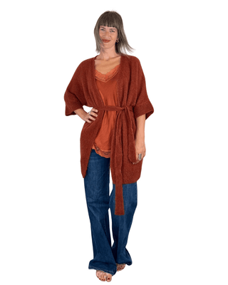 Habiti - Cardigan mohair - MATTONE - MAGLIA E CARDIGAN - Habiti