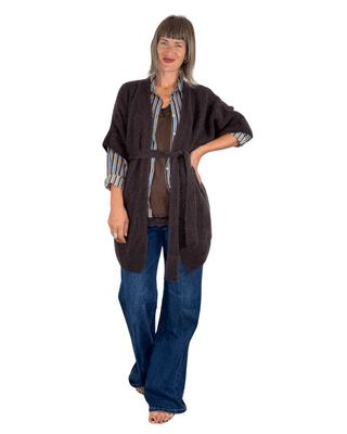 Habiti - Cardigan mohair - MORO - MAGLIA E CARDIGAN - Habiti