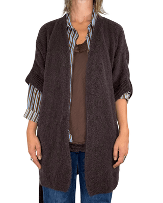 Habiti - Cardigan mohair - MORO - MAGLIA E CARDIGAN - Habiti