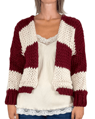 Habiti - Cardigan punto grosso - BORDEAUX - MAGLIA E CARDIGAN - Habiti