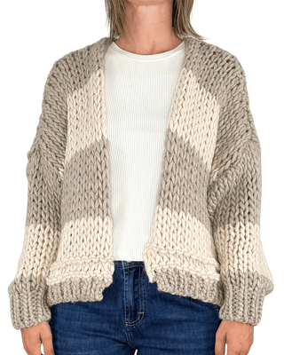 Habiti - Cardigan punto grosso - BURRO - MAGLIA E CARDIGAN - Habiti