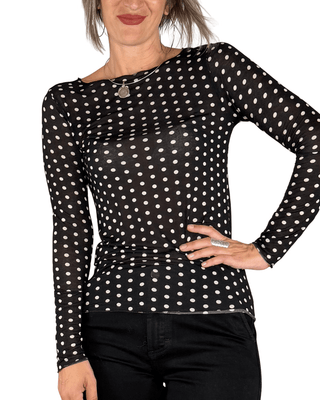 Habiti - Cashmerina fantasia - NERO POIS - T-SHIRT E TOP - Habiti