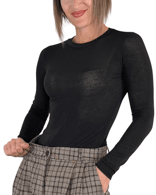 Habiti - Cashmerina girocollo - NERO - T-SHIRT E TOP - Habiti