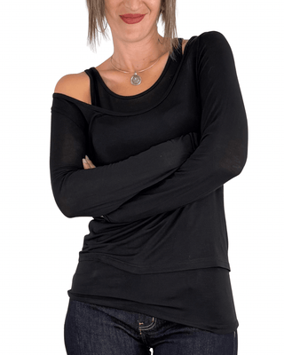 Habiti - Cashmirina doppia - NERO - T-SHIRT E TOP - Habiti