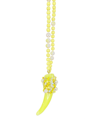 Habiti - Collana lunga perle e corno - GIALLO - COLLANA - Habiti