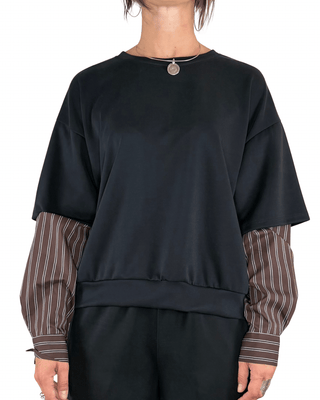 Habiti - Coordinato scuba camicia - NERO - COMPLETO E COORDINATO - Habiti