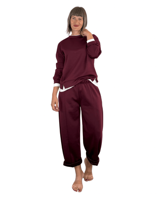 Habiti - Coordinato scuba t-shirt - BORDEAUX - COMPLETO E COORDINATO - Habiti