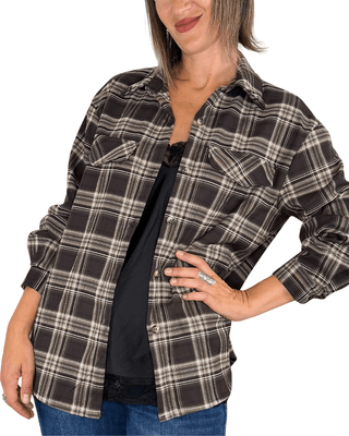 Habiti - Giacca camicia check - MORO - CAMICIA - Habiti