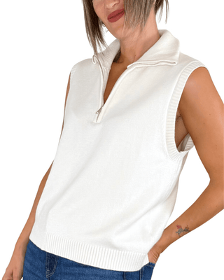 Habiti - Gilet con zip - PANNA - MAGLIA E CARDIGAN - Habiti