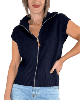 Habiti - Gilet full zip - BLU - MAGLIA E CARDIGAN - Habiti
