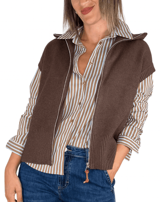 Habiti - Gilet full zip - MORO - MAGLIA E CARDIGAN - Habiti