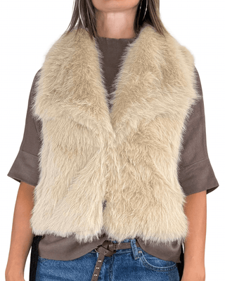 Habiti - Gilet in ecopelliccia - BEIGE - CAPOSPALLA - Habiti