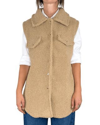 Habiti - Gilet lungo teddy - BEIGE - CAPOSPALLA - Habiti