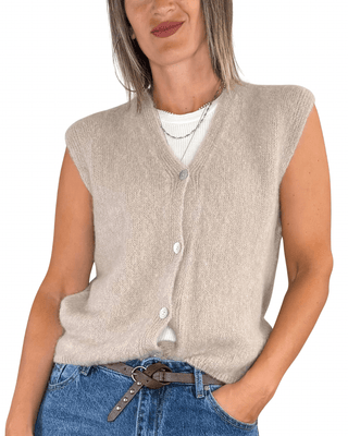 Habiti - Gilet misto baby alpaca - FANGO - CAPOSPALLA - Habiti