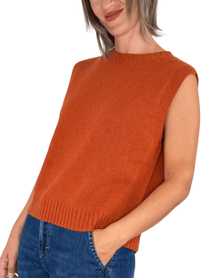 Habiti - Gilet misto cashmere - MATTONE - MAGLIA E CARDIGAN - Habiti