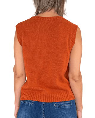 Habiti - Gilet misto cashmere - MATTONE - MAGLIA E CARDIGAN - Habiti