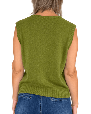 Habiti - Gilet misto cashmere - VERDE OLIVA - MAGLIA E CARDIGAN - Habiti