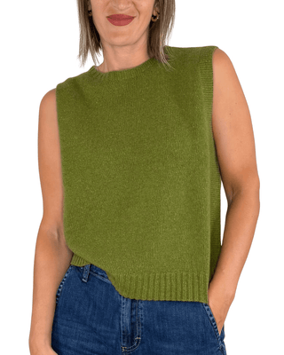 Habiti - Gilet misto cashmere - VERDE OLIVA - MAGLIA E CARDIGAN - Habiti