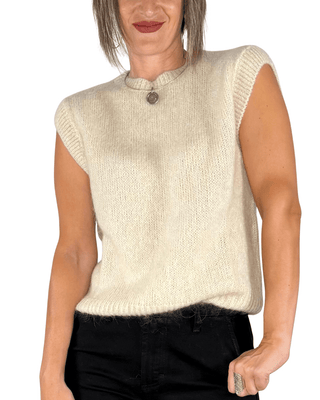 Habiti - Gilet misto mohair - BURRO - MAGLIA E CARDIGAN - Habiti