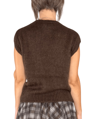Habiti - Gilet misto mohair - MORO - MAGLIA E CARDIGAN - Habiti