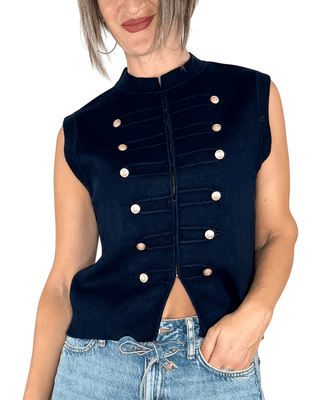 Habiti - Gilet Napoleone - BLU - MAGLIA E CARDIGAN - Habiti