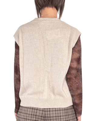 Habiti - Gilet pura lana vergine - BEIGE - MAGLIA E CARDIGAN - Habiti