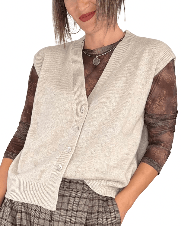 Habiti - Gilet pura lana vergine - BEIGE