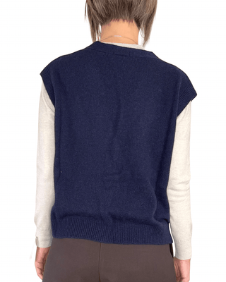 Habiti - Gilet pura lana vergine - BLU - MAGLIA E CARDIGAN - Habiti