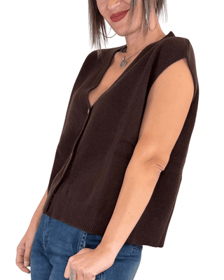 Habiti - Gilet pura lana vergine - MORO - MAGLIA E CARDIGAN - Habiti
