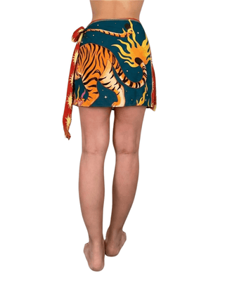 Habiti - Gonna pareo Circe foulard corta - MATTONE - GONNA - Habiti