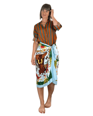 Habiti - Gonna pareo Circe foulard midi - CELESTE - GONNA - Habiti