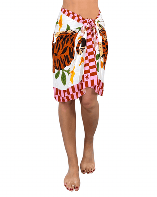 Habiti - Gonna pareo Circe foulard midi - ROSA - GONNA - Habiti