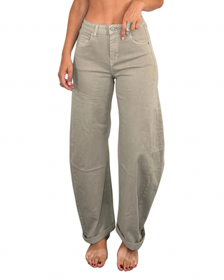 Habiti - Jeans barrel bull denim - BEIGE - JEANS - Habiti