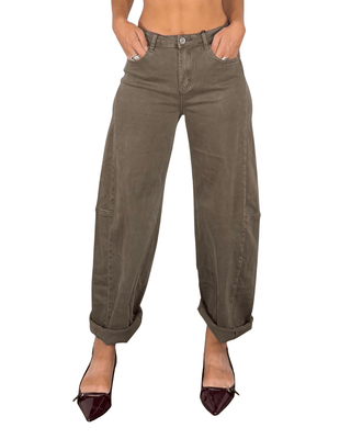 Habiti - Jeans barrel bull denim - FANGO - JEANS - Habiti