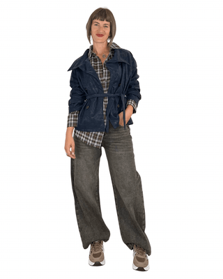 Habiti - Jeans barrel effetto sporcato - FANGO - JEANS - Habiti