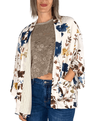 Habiti - Kimono fodera contrasto - BURRO - GIACCA E BLAZER - Habiti