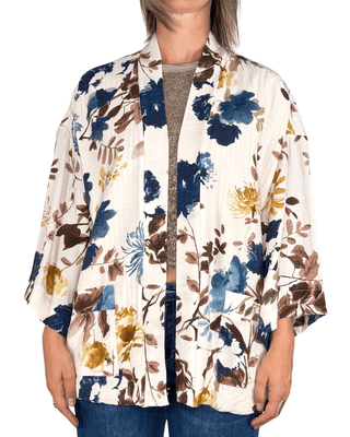 Habiti - Kimono fodera contrasto - BURRO - GIACCA E BLAZER - Habiti
