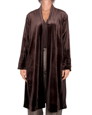 Habiti - Kimono velluto liscio - MORO - GIACCA E BLAZER - Habiti