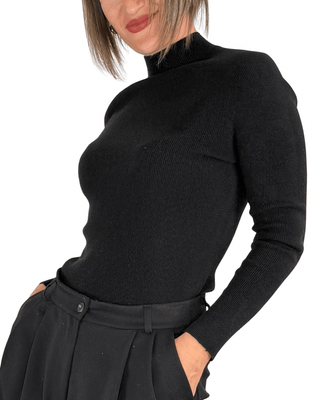 Habiti - Lupetto a costine - NERO - MAGLIA E CARDIGAN - Habiti